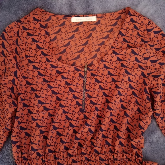 Sweet Rain Dress with Bird Pattern, Med. - Picture 8 of 8